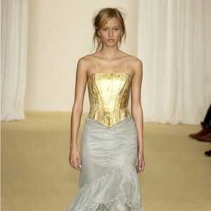 Ralph Lauren purple collection 2003 painted gold and floral corset 🩷 size 2